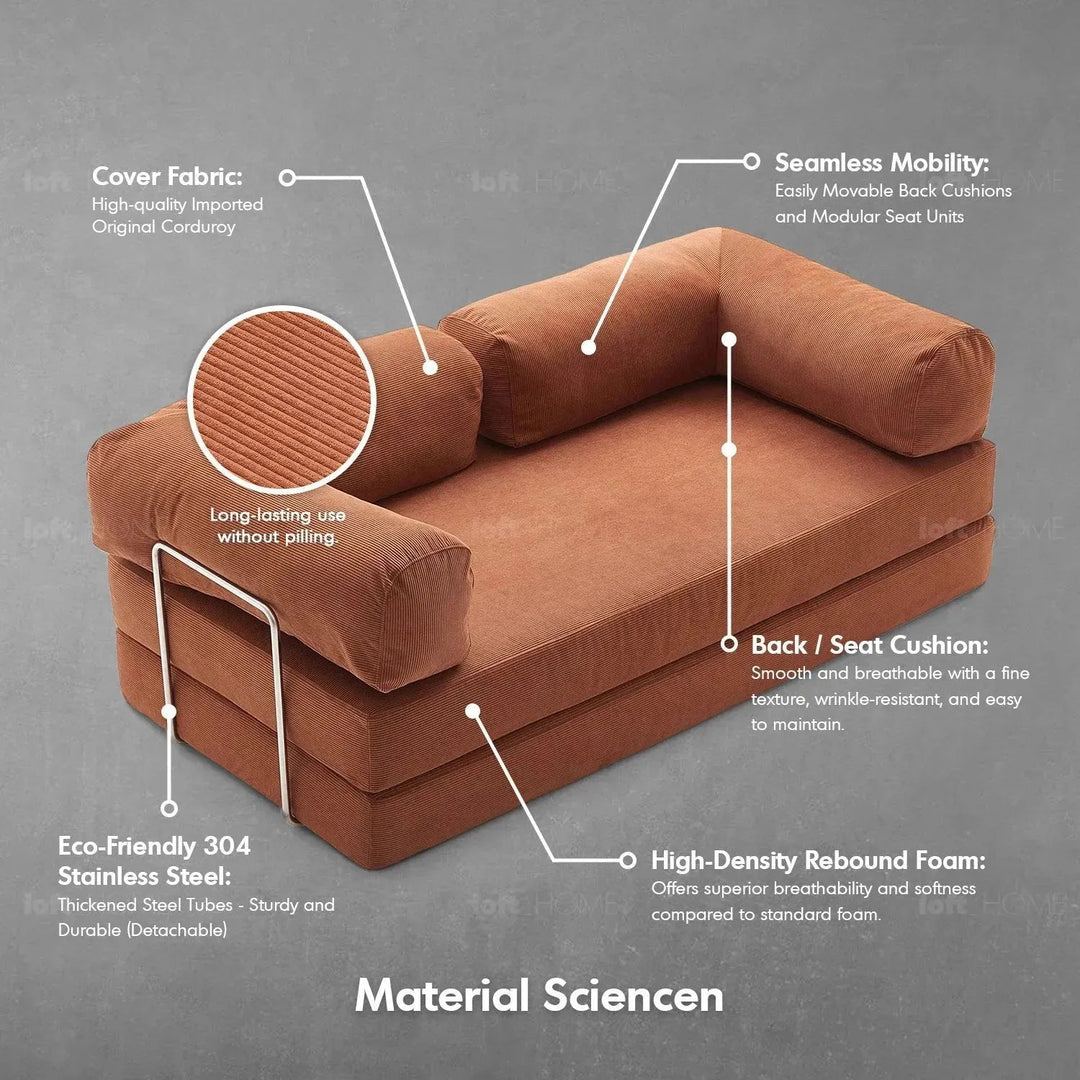 Modern Corduroy Fabric Sofa Bed SQUEEZE