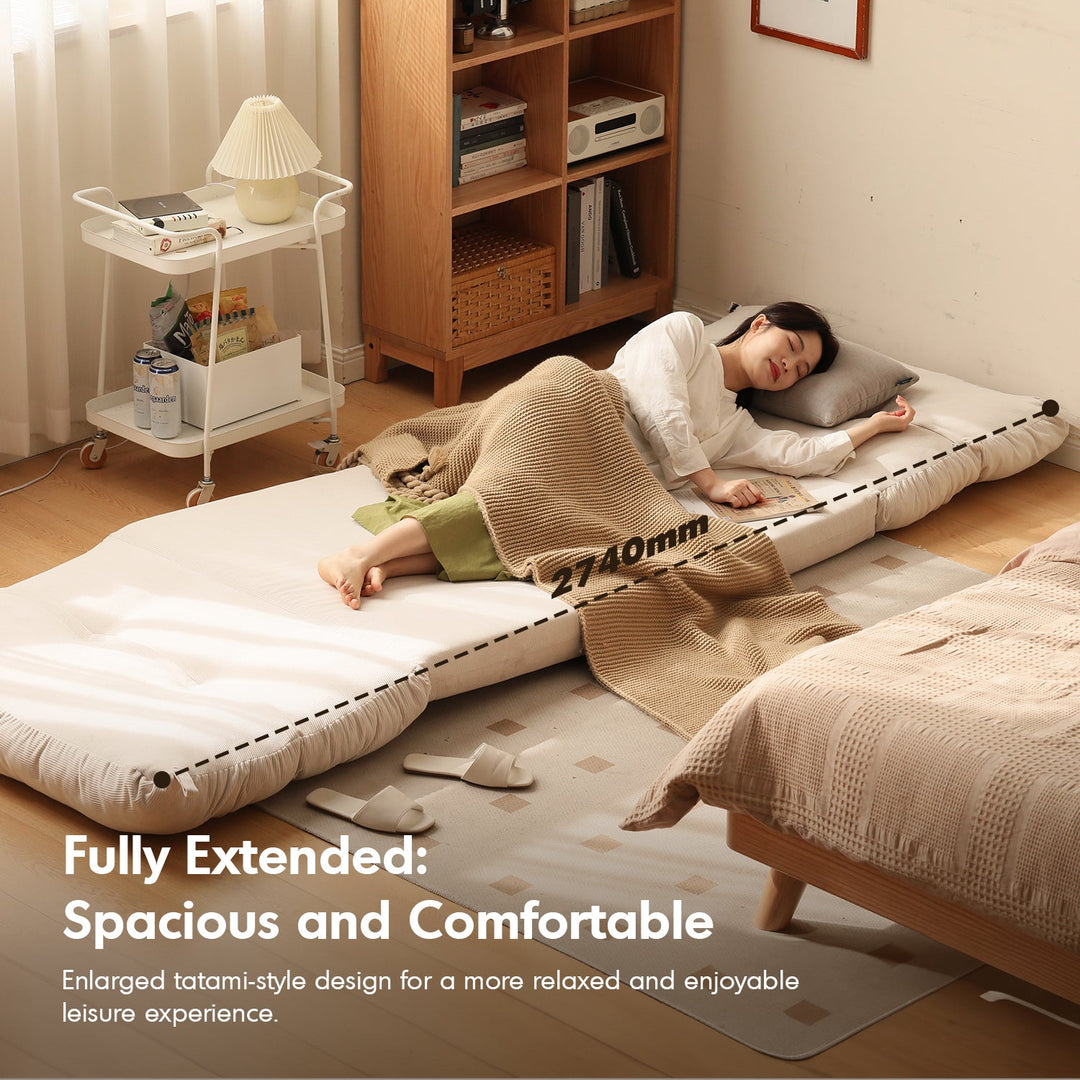 Modern Corduroy Velvet Fabric 1 Seater Tatami Sofa Bed LUXE