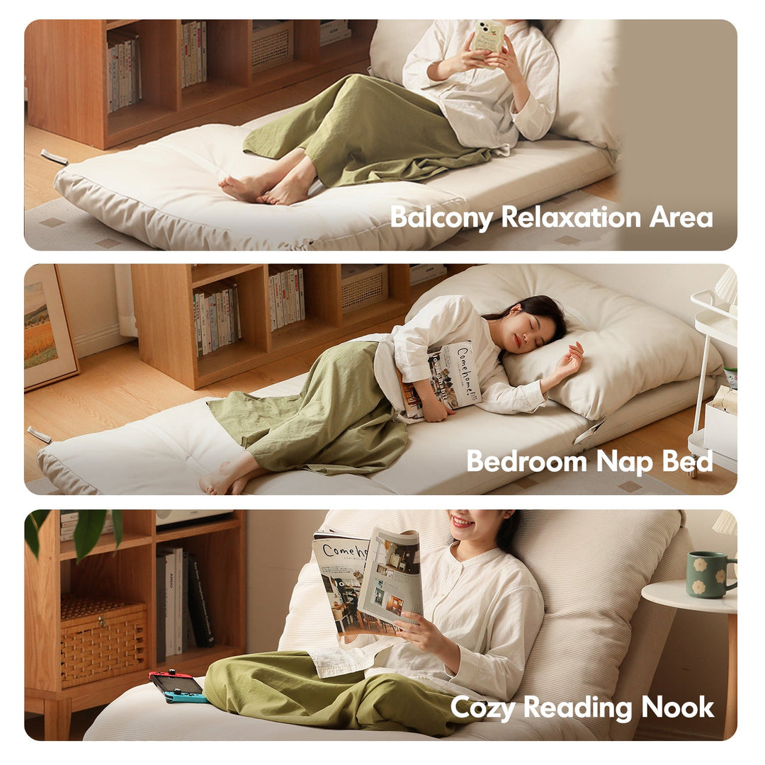 Modern Corduroy Velvet Fabric 1 Seater Tatami Sofa Bed LUXE