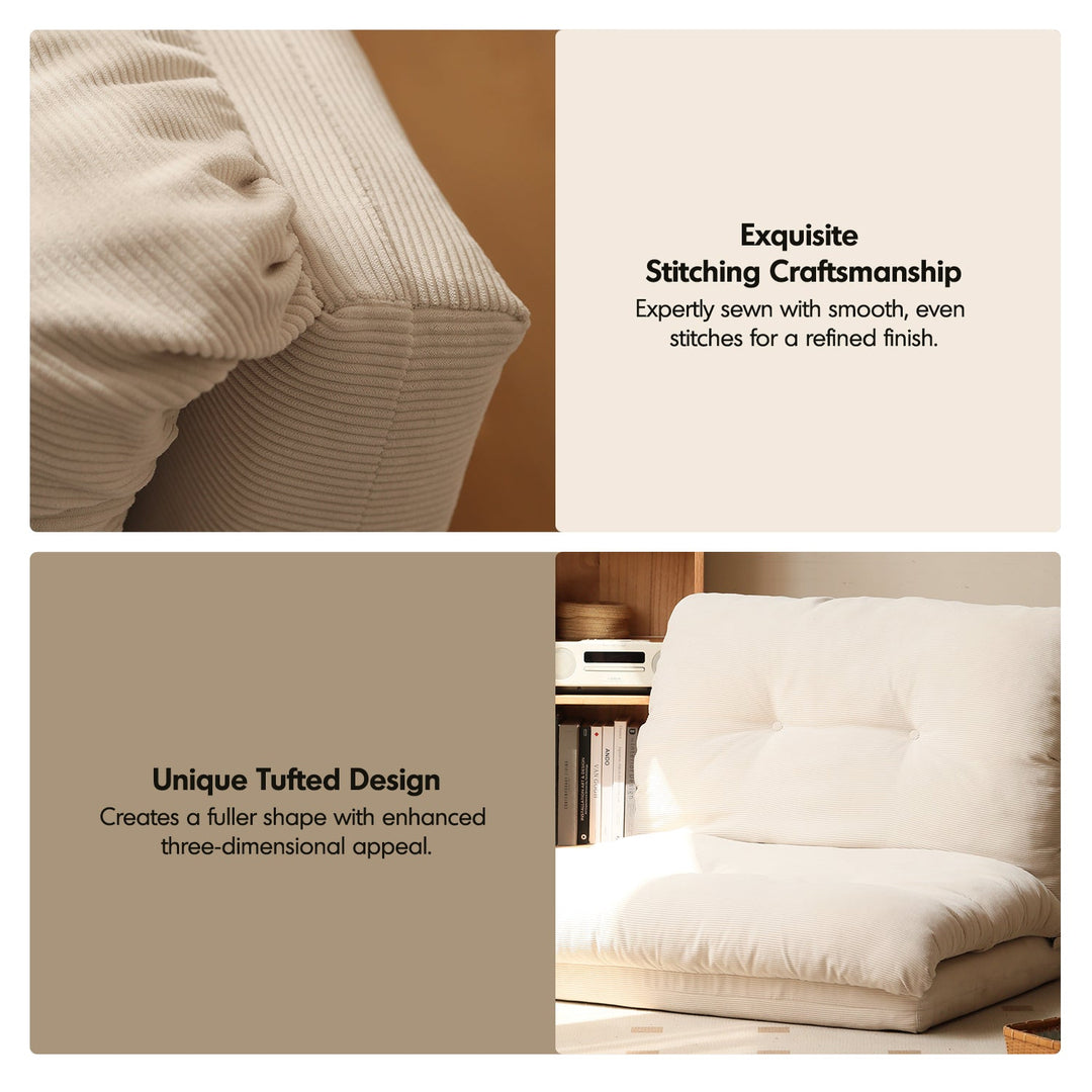 Modern Corduroy Velvet Fabric 1 Seater Tatami Sofa Bed LUXE