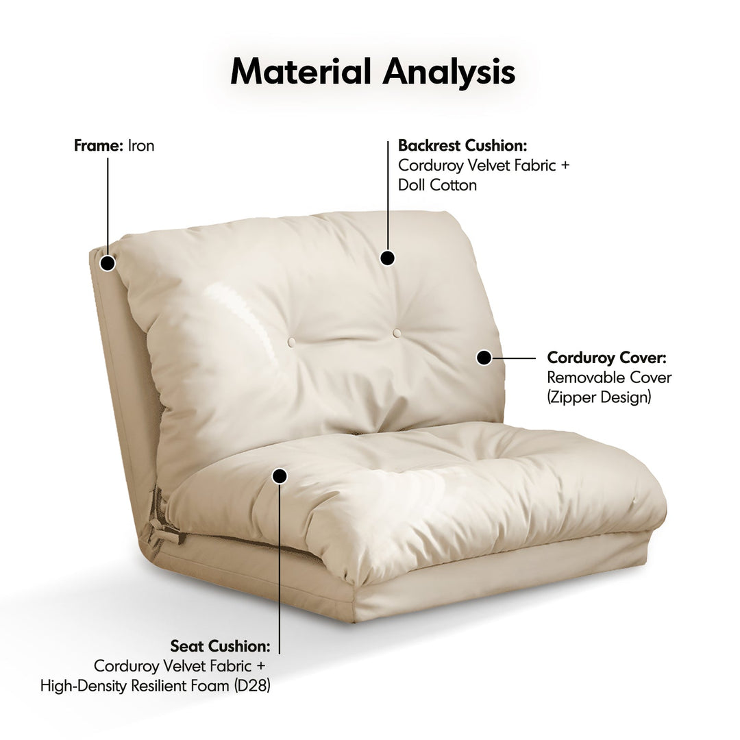 Modern Corduroy Velvet Fabric 1 Seater Tatami Sofa Bed LUXE