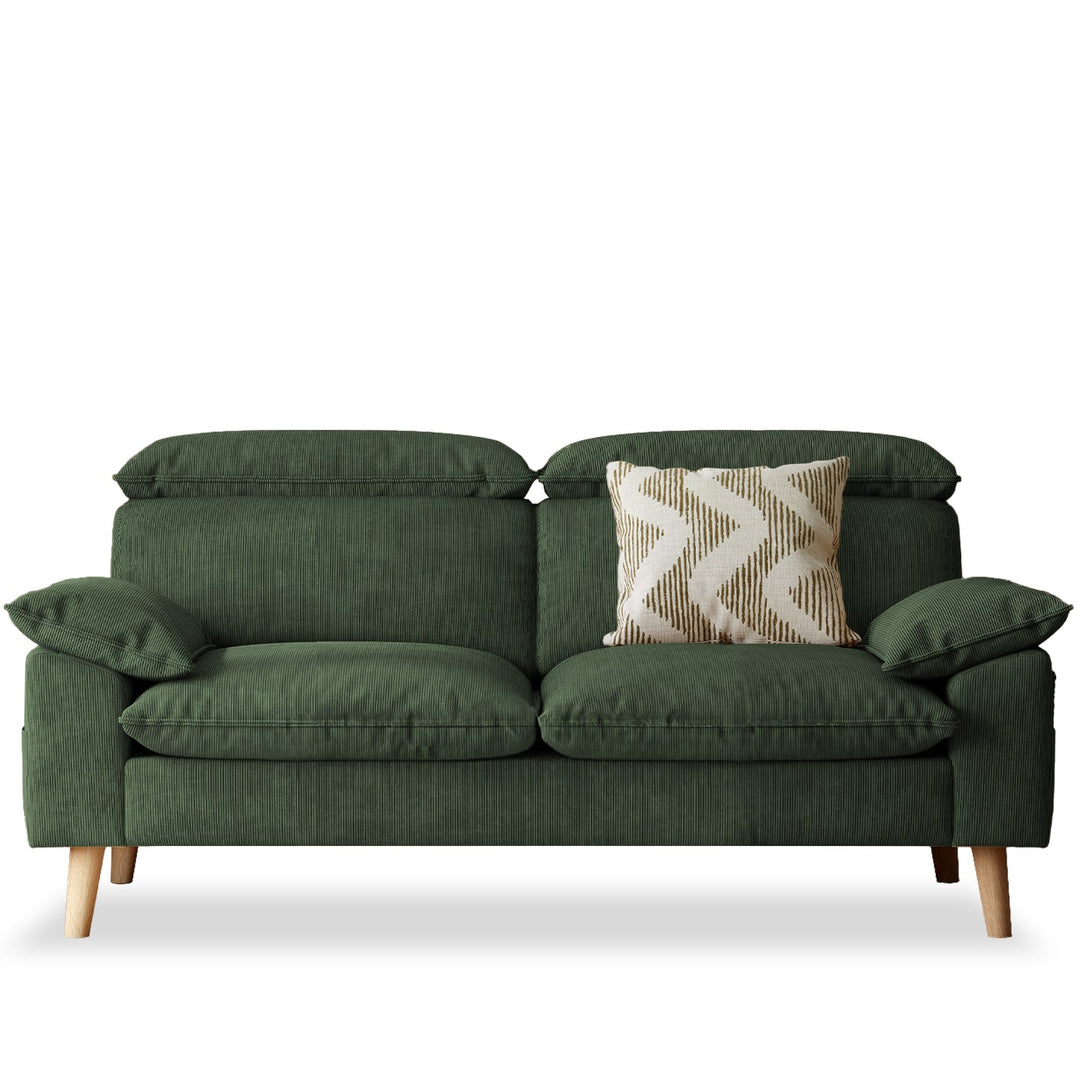 Scandinavian corduroy velvet fabric 2 seater sofa cordy detail 4.