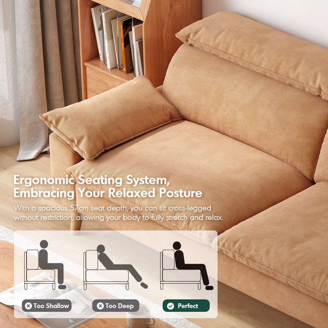 Scandinavian Corduroy Velvet Fabric 2 Seater Sofa CORDY