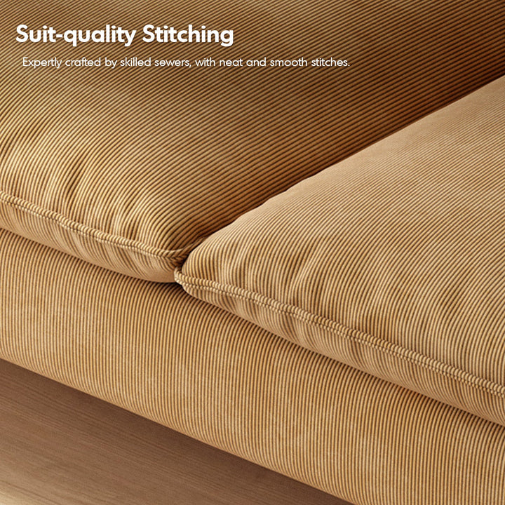 Scandinavian corduroy velvet fabric 3 seater sofa cordy situational feels.