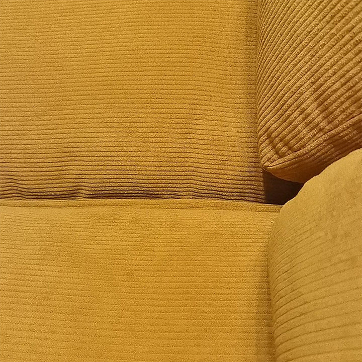 Scandinavian corduroy velvet fabric 3 seater sofa cordy detail 3.