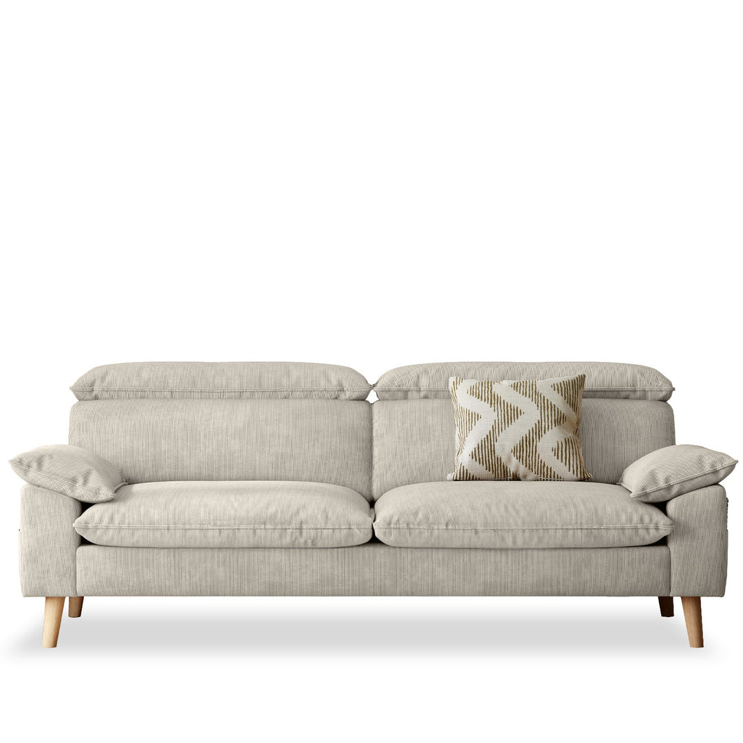 Scandinavian corduroy velvet fabric 3 seater sofa cordy detail 7.