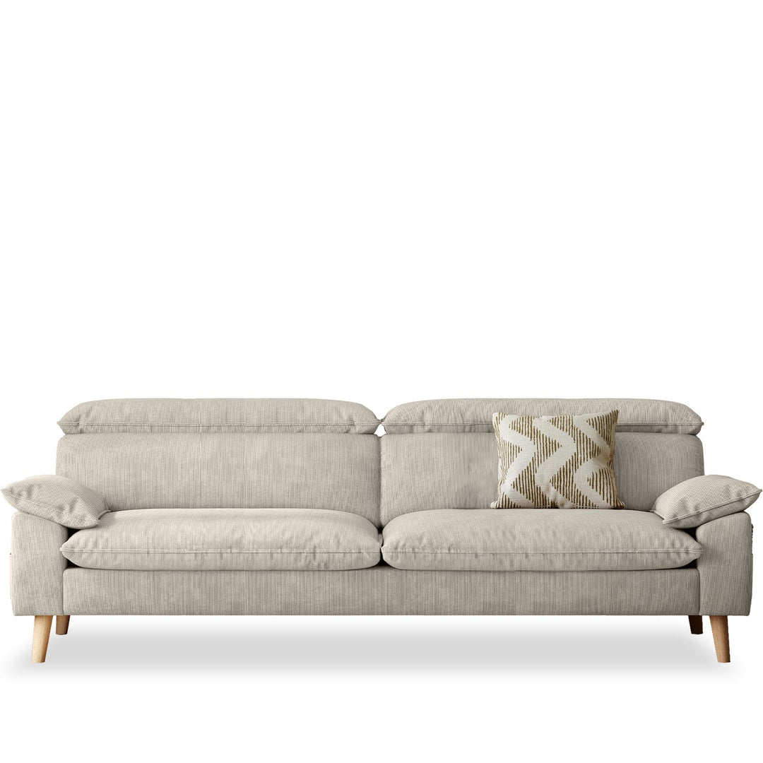 Scandinavian corduroy velvet fabric 4 seater sofa cordy detail 7.