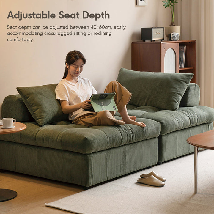 Modern Corduroy Velvet Fabric Modular Armless 1 Seater Sofa FLEXA