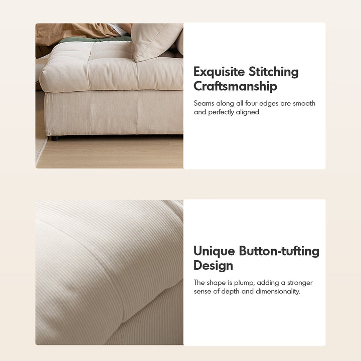 Modern Corduroy Velvet Fabric Modular Armless 1 Seater Sofa FLEXA