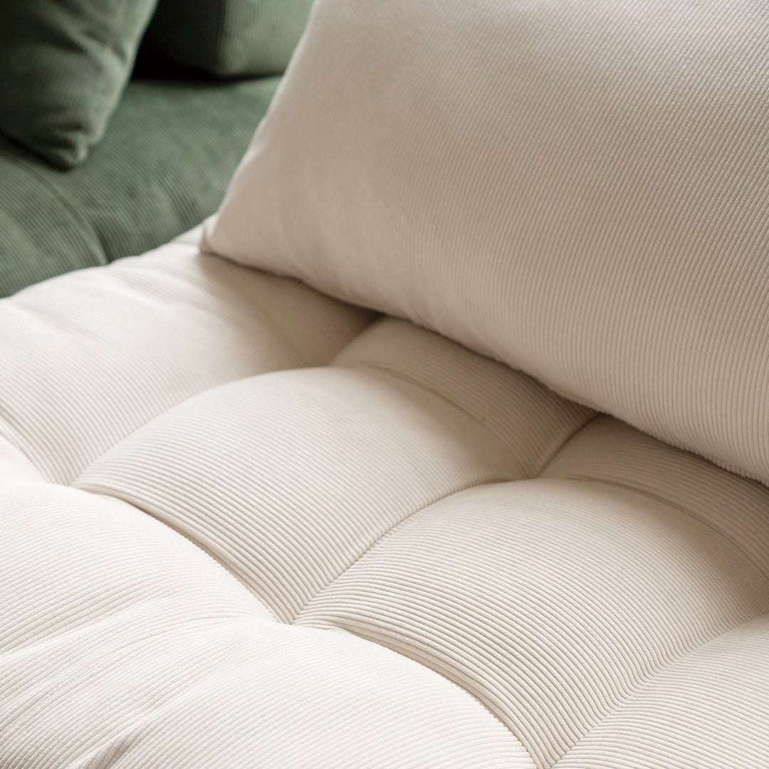 Modern Corduroy Velvet Fabric Modular Armless 1 Seater Sofa FLEXA