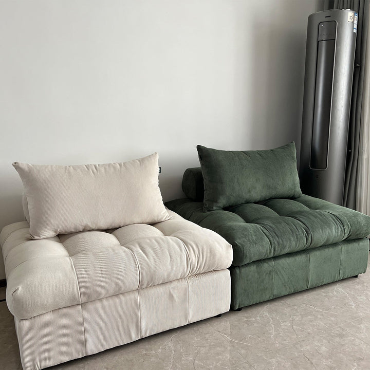 Modern Corduroy Velvet Fabric Modular Armless 1 Seater Sofa FLEXA