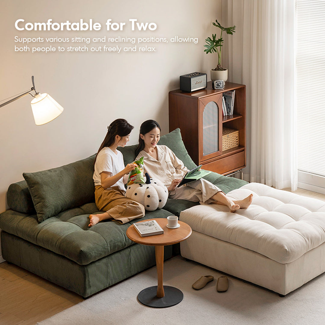 Modern Corduroy Velvet Fabric Modular Armless 1 Seater Sofa FLEXA