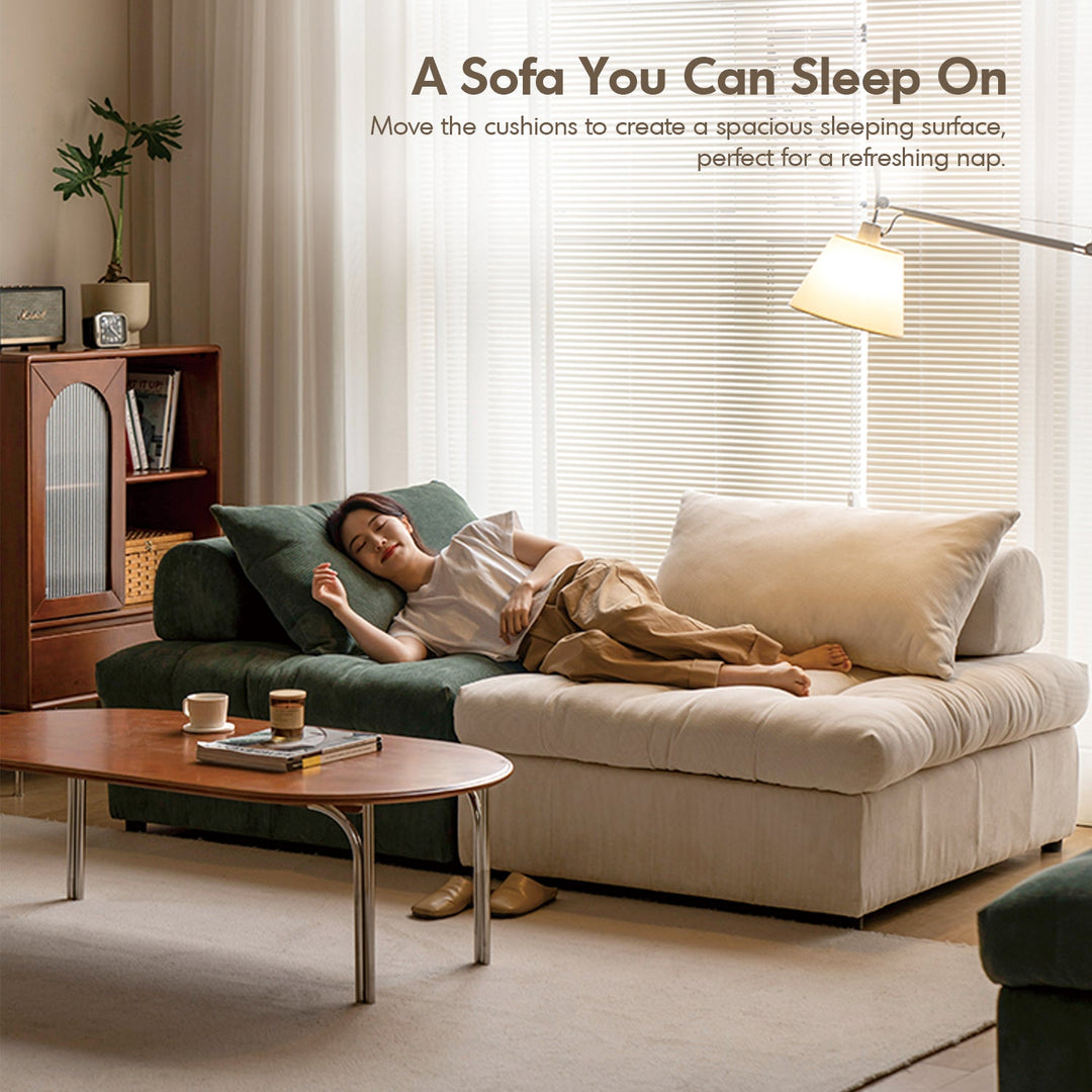 Modern Corduroy Velvet Fabric Modular Armless 1 Seater Sofa FLEXA