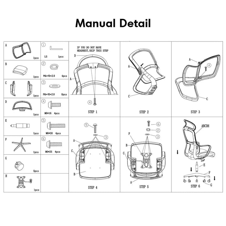 Modern mesh ergonomic office chair curve detail 5.
