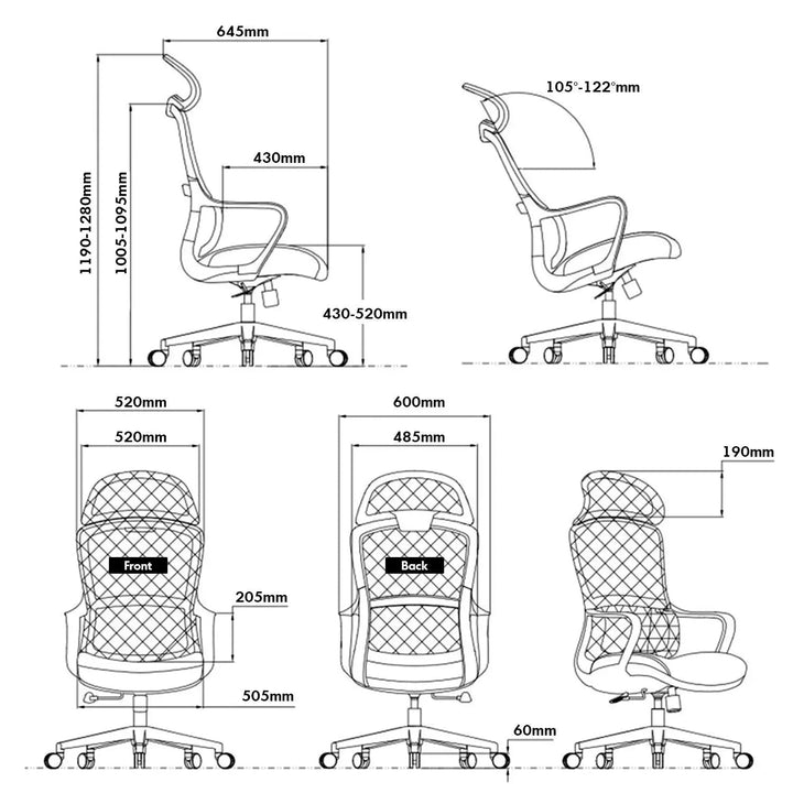 Modern Mesh Ergonomic Office Chair With Headrest CURVE