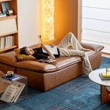 Modern microfiber leather 2 seater sofa bed sailboat in still life.
