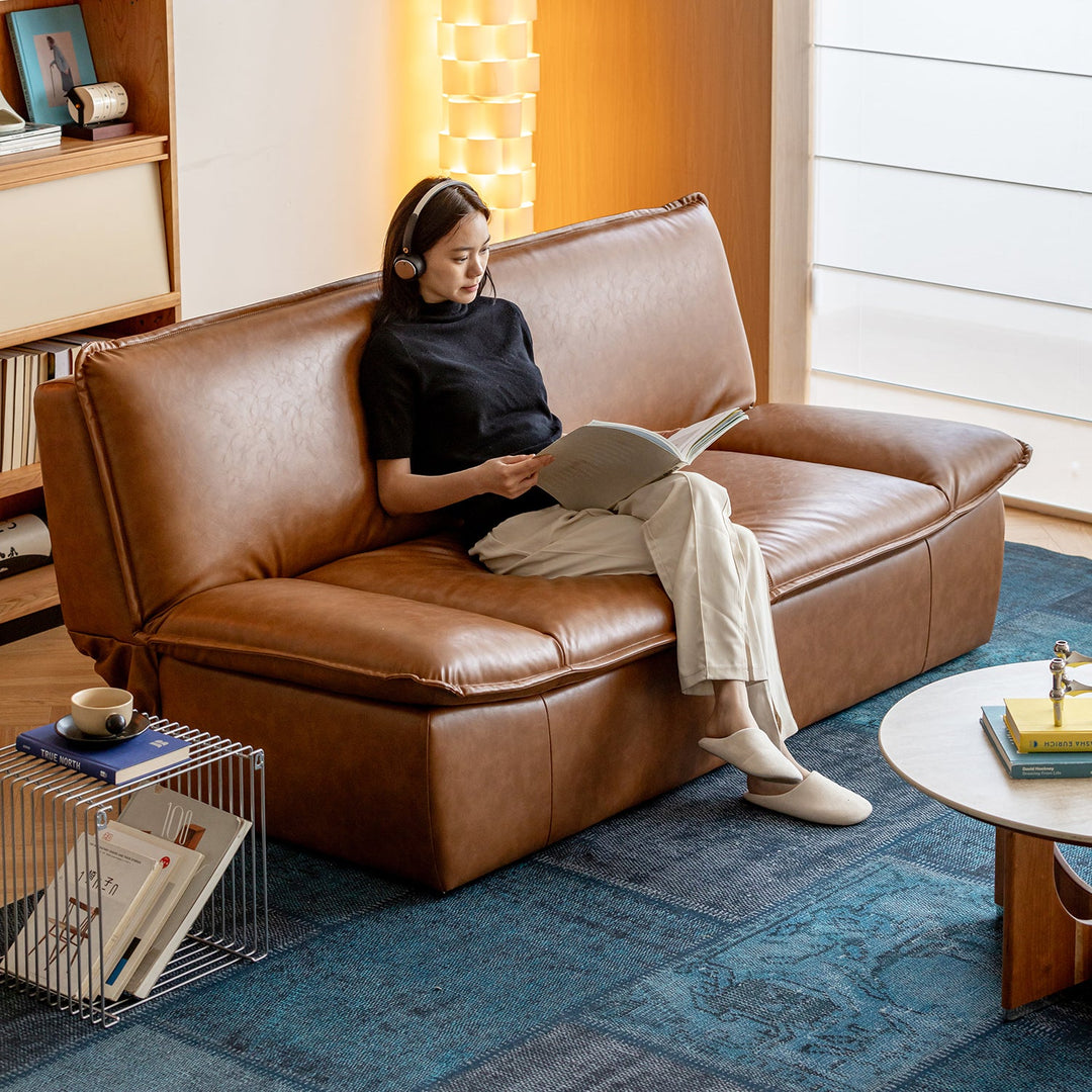 Modern Microfiber Leather 2 Seater Sofa Bed SAILBOAT