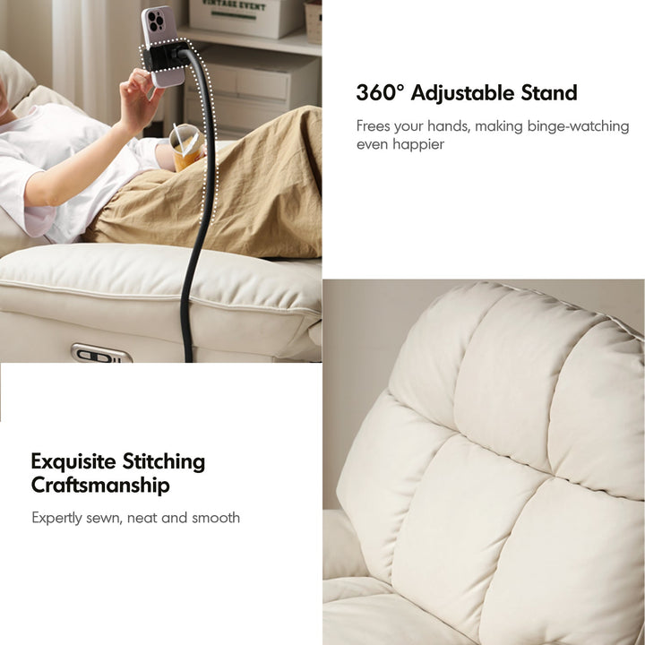 Modern microfiber leather electric recliner revolving 1 seater sofa lazylux detail 2.