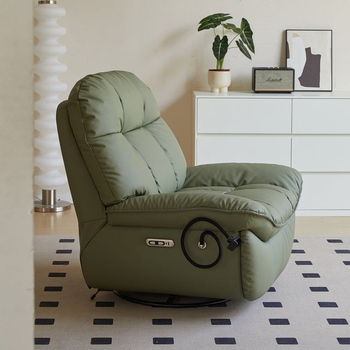Modern microfiber leather electric recliner revolving 1 seater sofa lazylux detail 6.