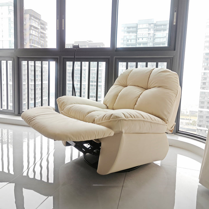 Modern microfiber leather electric recliner revolving 1 seater sofa lazylux detail 8.