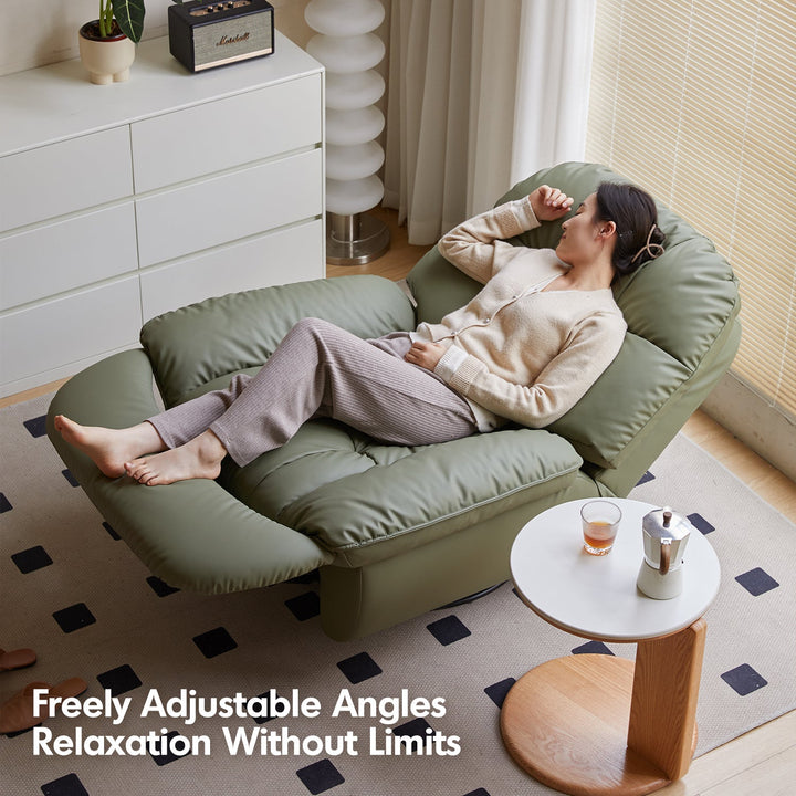 Modern microfiber leather electric recliner revolving 1 seater sofa lazylux with context.