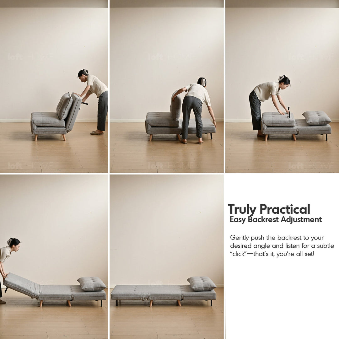 Modern Mixed Weave Fabric 1 Seater Sofa Bed AERO