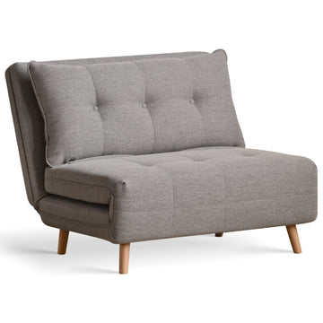 Modern mixed weave fabric 1 seater sofa bed aero in white background.