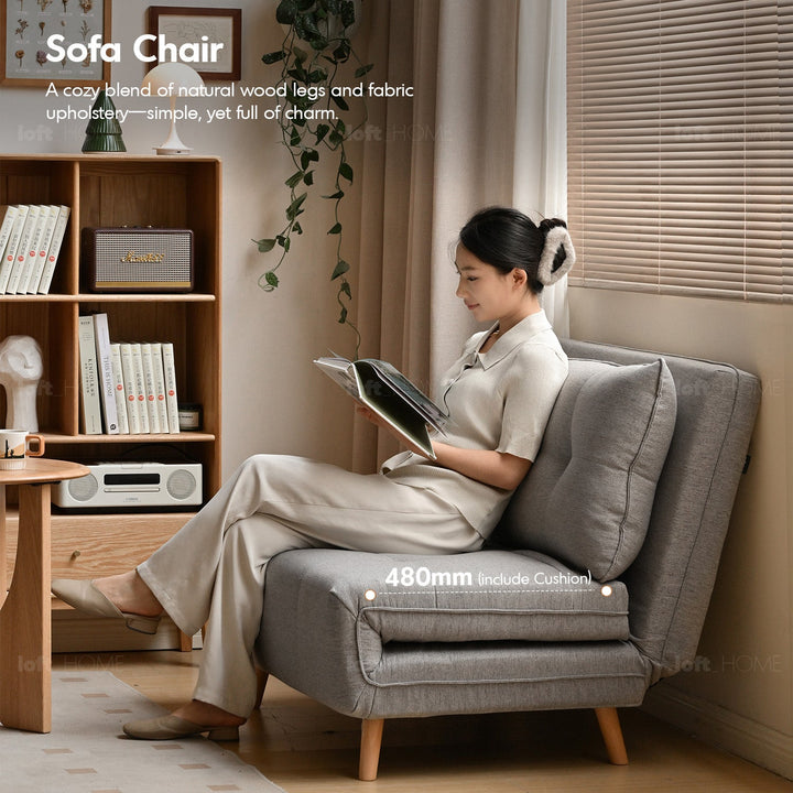 Modern Mixed Weave Fabric 1 Seater Sofa Bed AERO