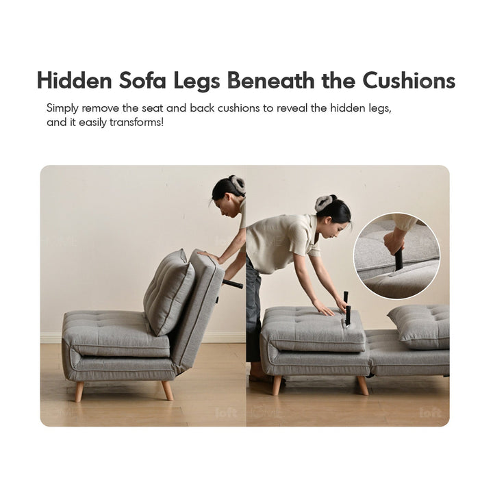 Modern Mixed Weave Fabric 1 Seater Sofa Bed AERO