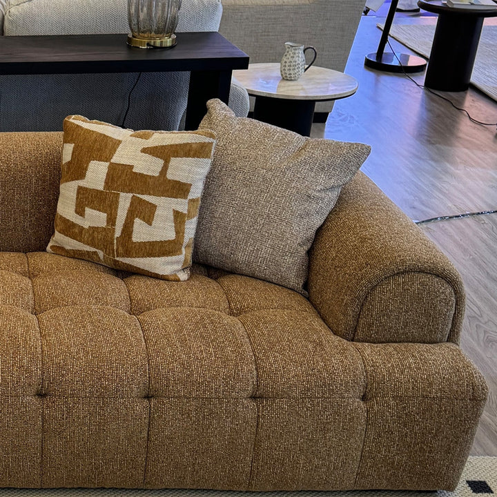 Modern Mixed Weave Fabric 3 Seater Sofa PUFF