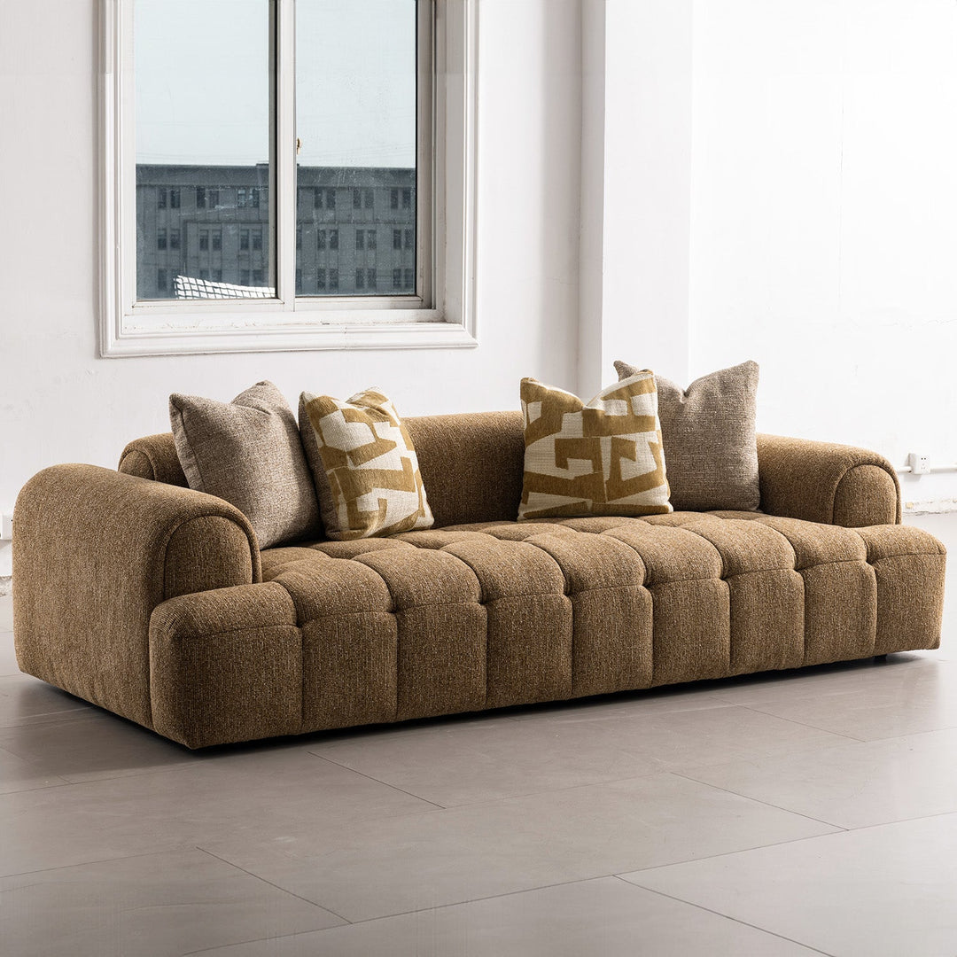 Modern Mixed Weave Fabric 3 Seater Sofa PUFF