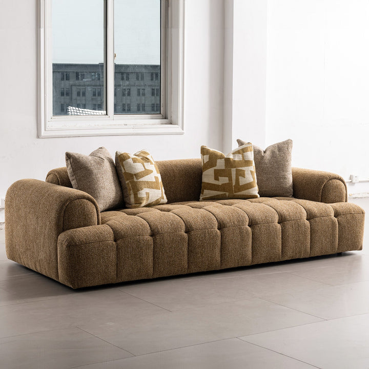 Modern Mixed Weave Fabric 3 Seater Sofa PUFF