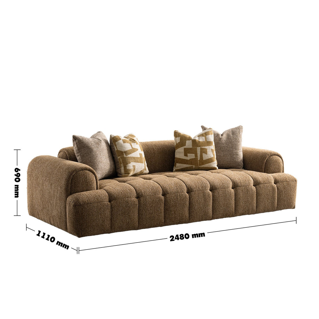 Modern Mixed Weave Fabric 3 Seater Sofa PUFF