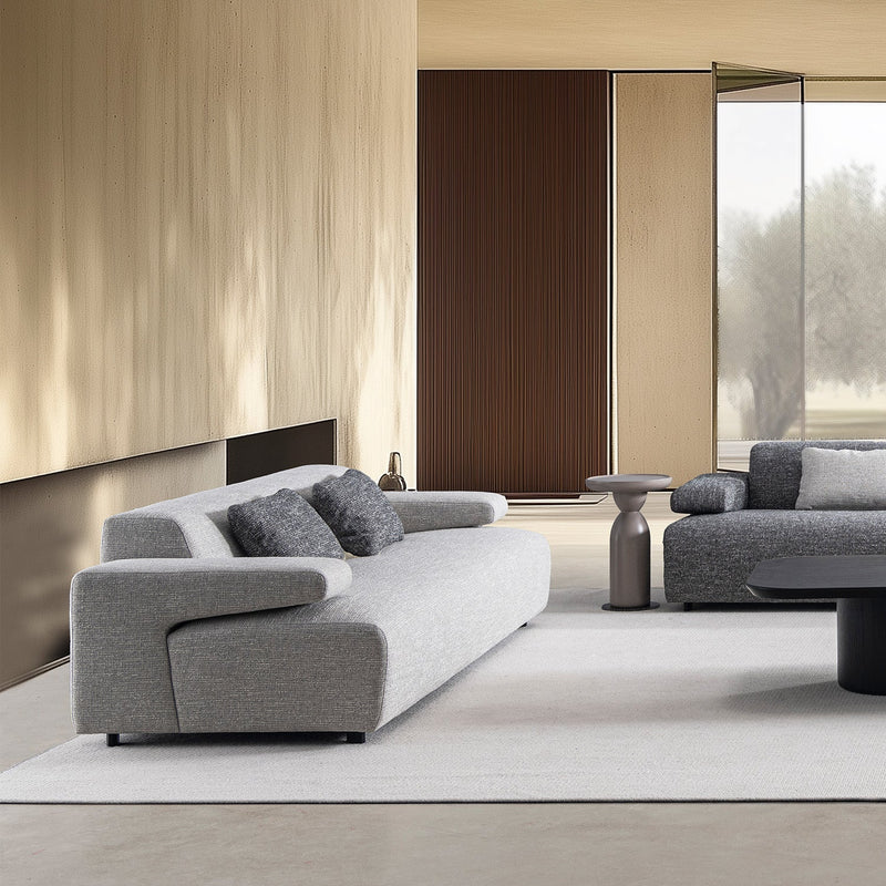 Modern mixed weave fabric 3 seater sofa toro primary product view.