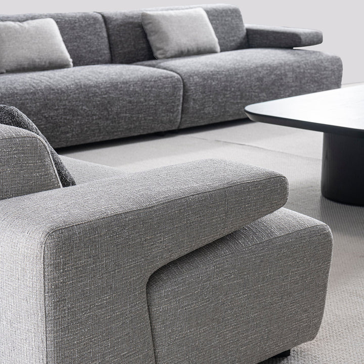 Modern mixed weave fabric 3 seater sofa toro material variants.