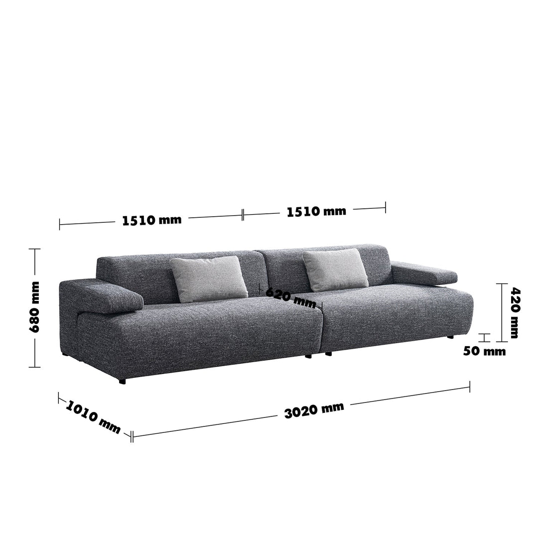 Modern Mixed Weave Fabric 4 Seater Sofa TORO