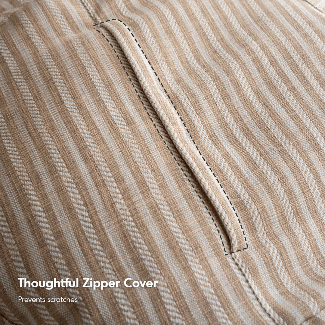 Modern mixed weave fabric bean bag 1 seater sofa beanie detail 4.