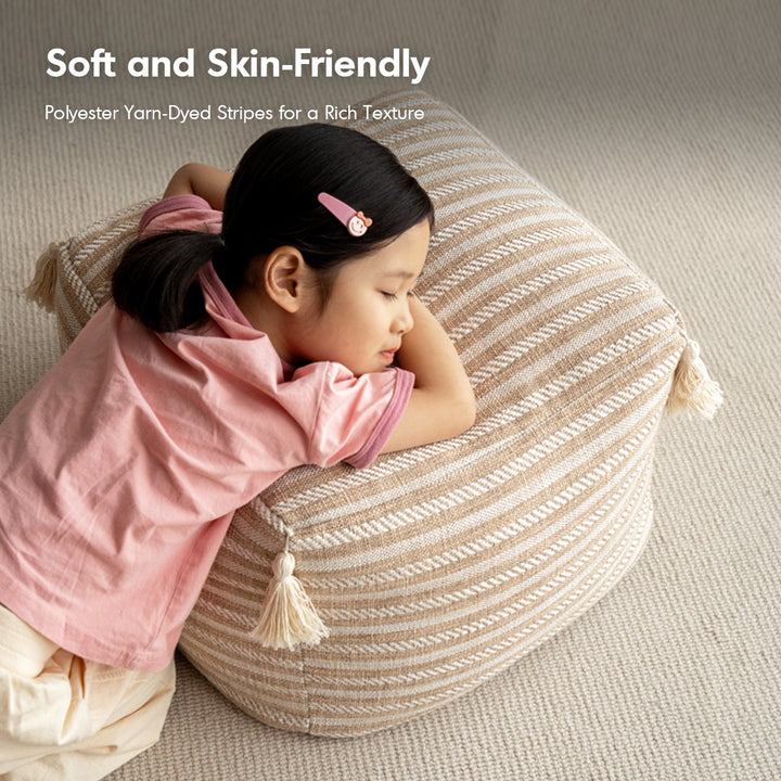 Modern Mixed Weave Fabric Ottoman BEANIE