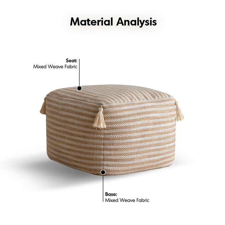 Modern Mixed Weave Fabric Ottoman BEANIE