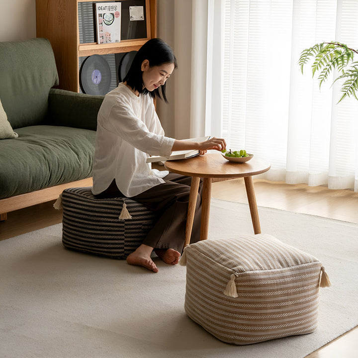 Modern Mixed Weave Fabric Ottoman BEANIE