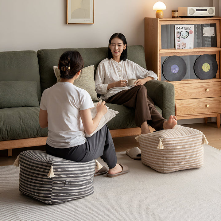 Modern Mixed Weave Fabric Ottoman BEANIE