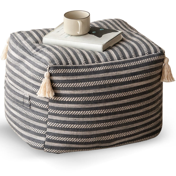 Modern Mixed Weave Fabric Ottoman BEANIE