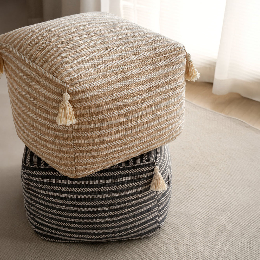 Modern Mixed Weave Fabric Ottoman BEANIE