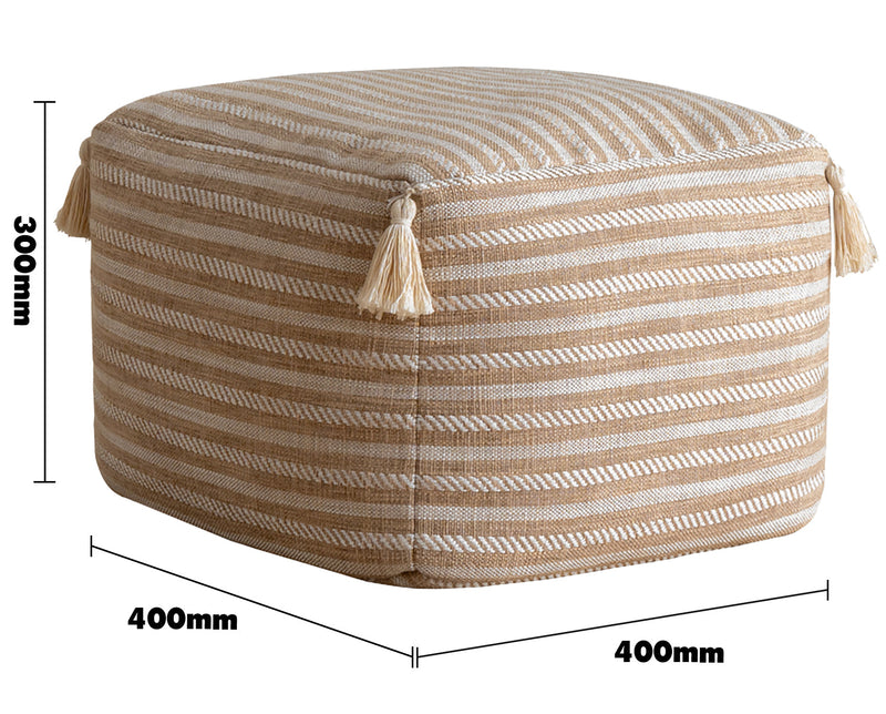 Scandinavian Mixed Weave Fabric Ottoman BEANIE Size Chart