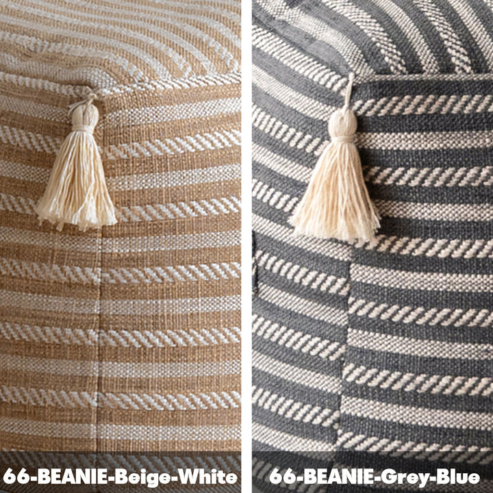 Modern Mixed Weave Fabric Ottoman BEANIE