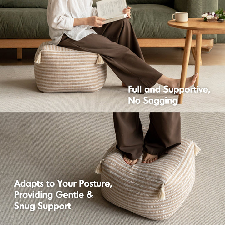 Modern Mixed Weave Fabric Ottoman BEANIE