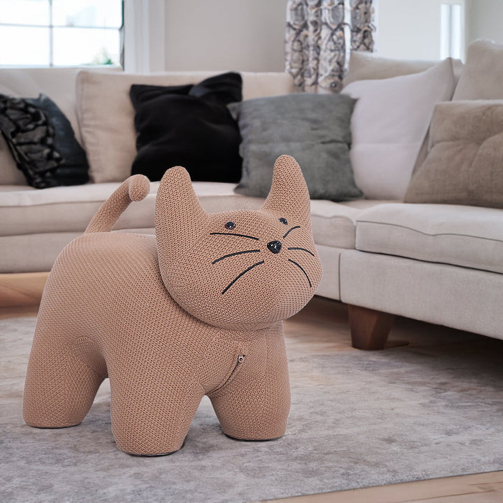 Contemporary Mixed Weave Fabric Ottoman Decoration CAT