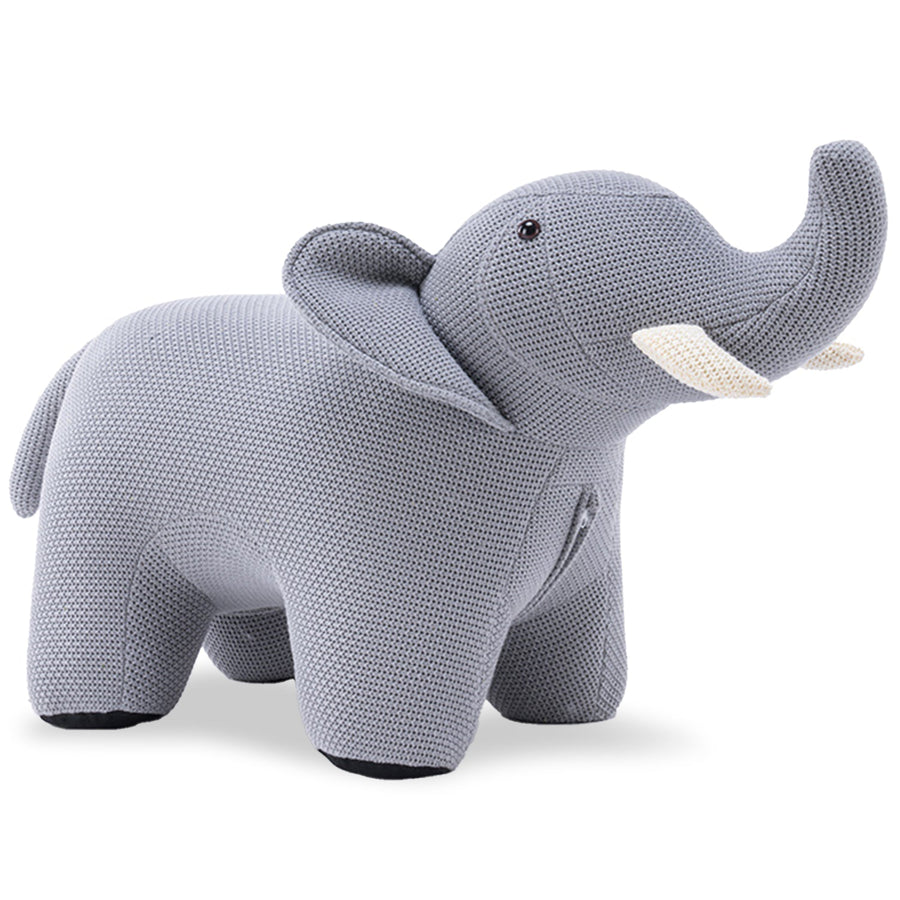 Contemporary Mixed Weave Fabric Ottoman Decoration ELEPHANT