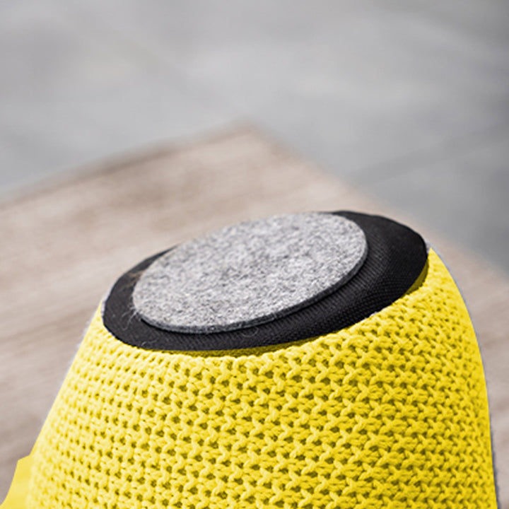 Contemporary mixed weave fabric ottoman decoration elephant with context.