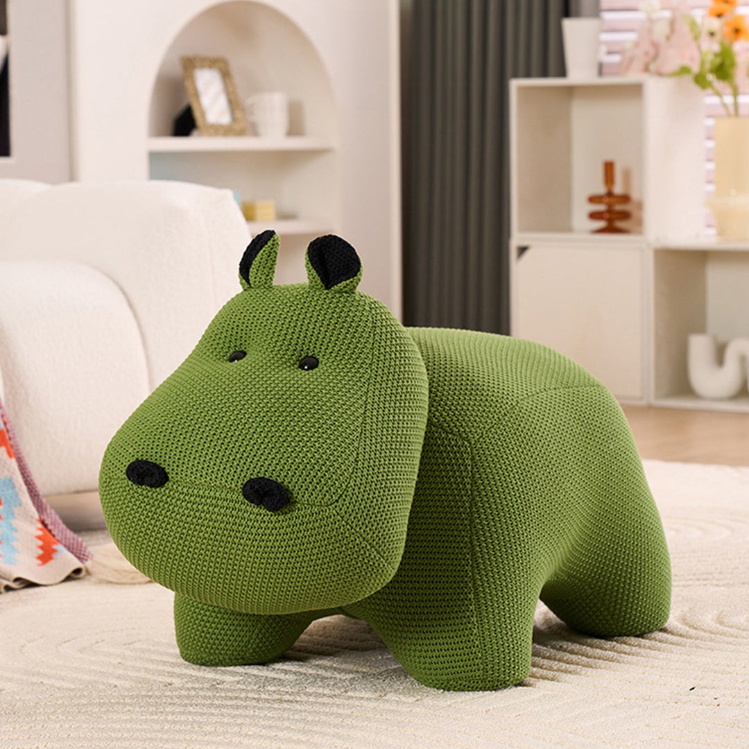 Contemporary Mixed Weave Fabric Ottoman Decoration HIPPO